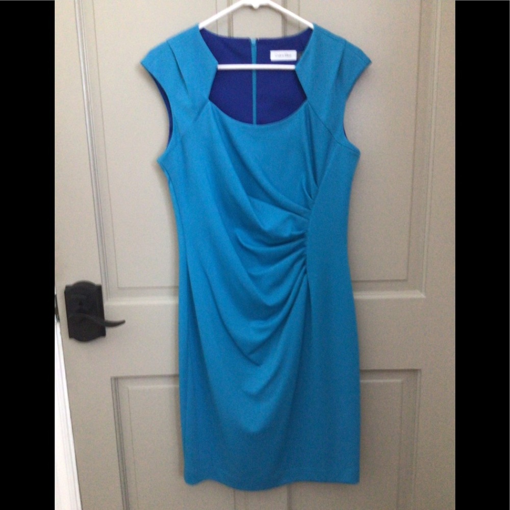 Calvin Klein Aqua Blue Sleeveless Dress